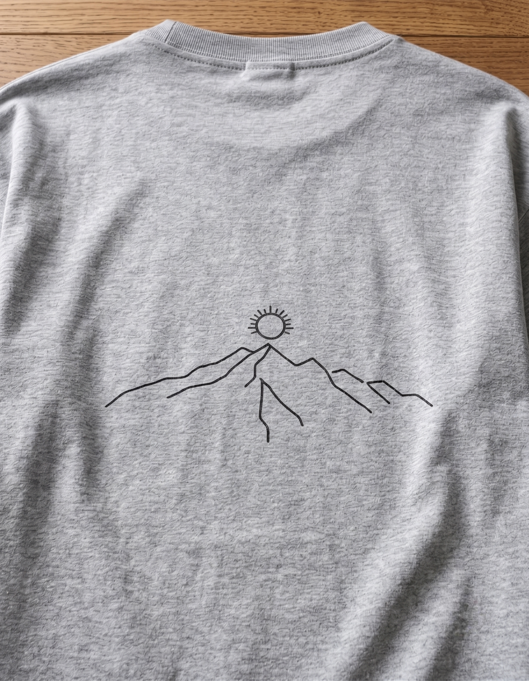 Mountain Oversized Tee – White, Grey Melange & Lavender